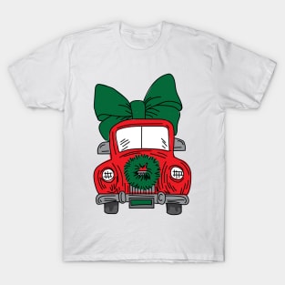 Old Fashion Vehicle - Christmas T-Shirt